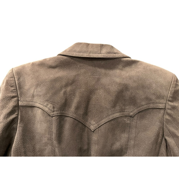 Vintage West Wind Leather Gray Jacket Women's Size 13/14 Lined Pockets Casual - Picture 8 of 9
